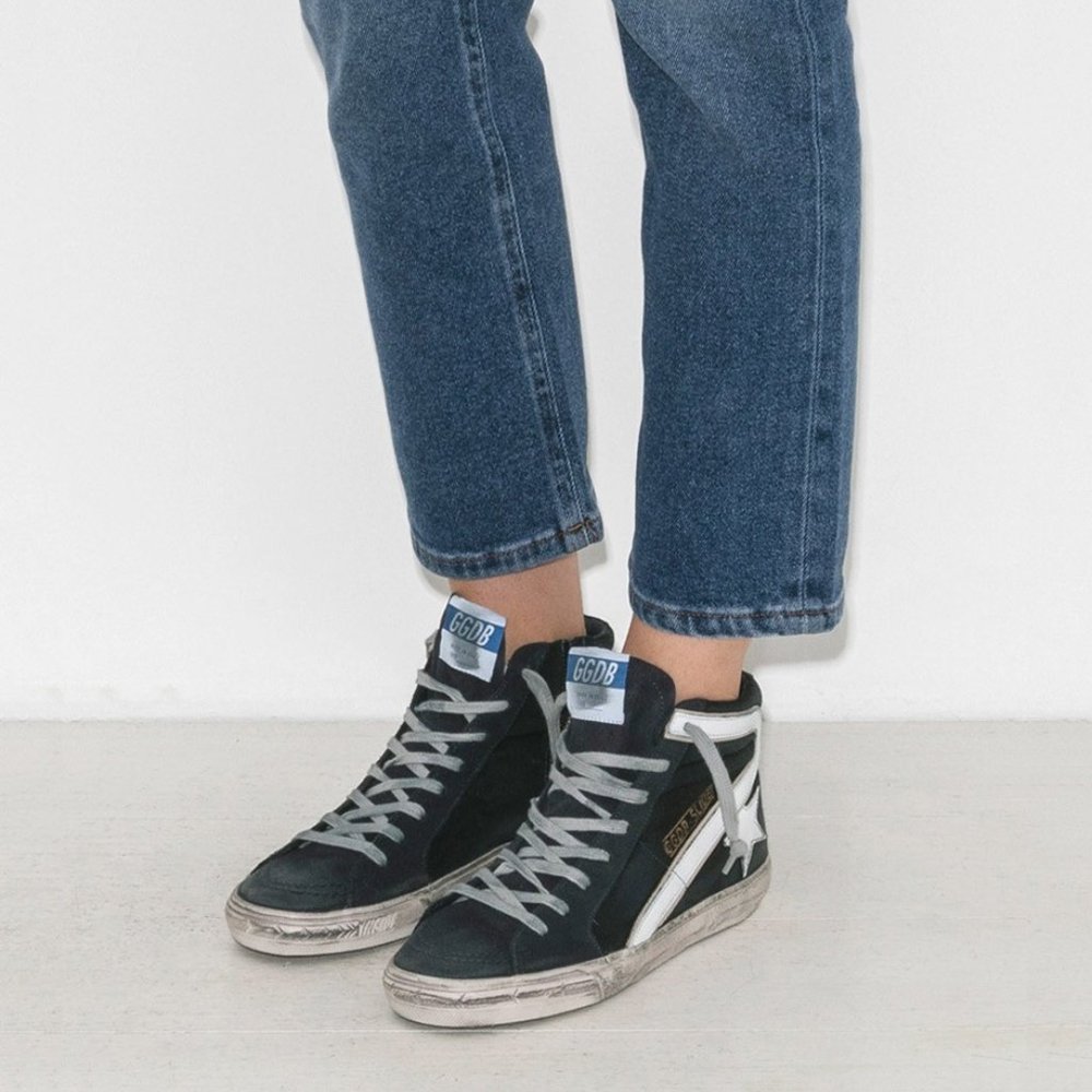 Golden Goose Slide Denim & Suede High- 42